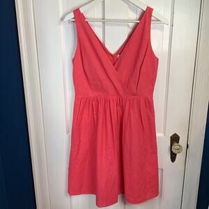 Loft Coral Sleeveless Barbiecore V-Neck Midi Dress New with tag W-707 Size 4